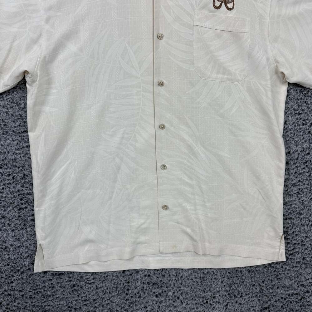 Tommy Bahama Shirt Mens Large White Floral Short Sleeve Button Up Hawaiian - Picture 6 of 15